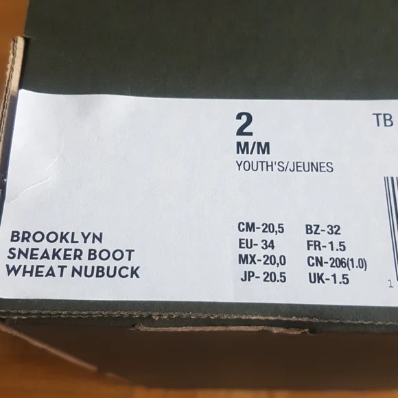 Brand new youth  Timberland Brooklyn sneaker boot wheat Nubuck - Picture 4 of 6